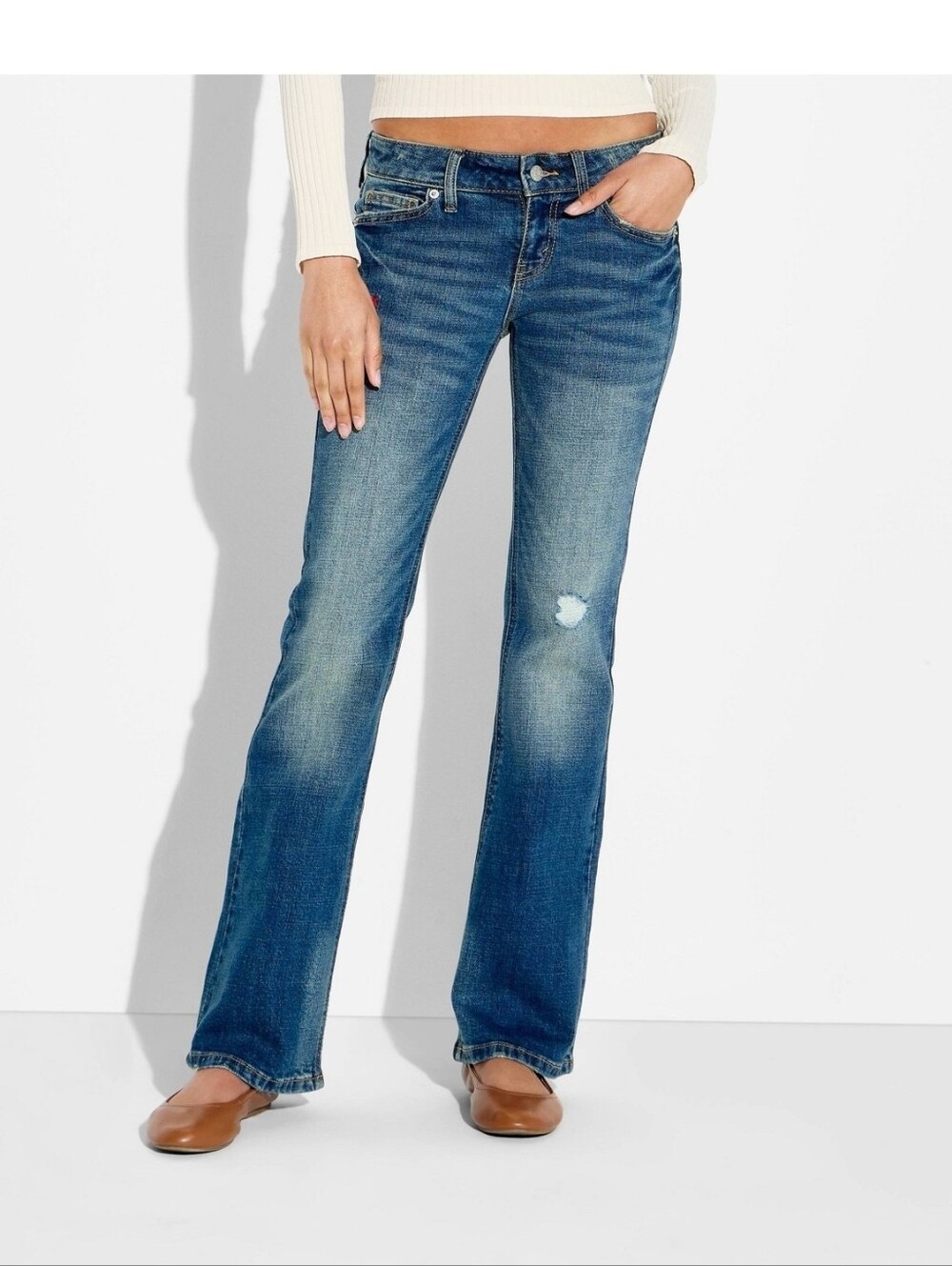 Wild Fable Baby Boot Low Rise High Stretch Jean Women's Dark Wash Size 6